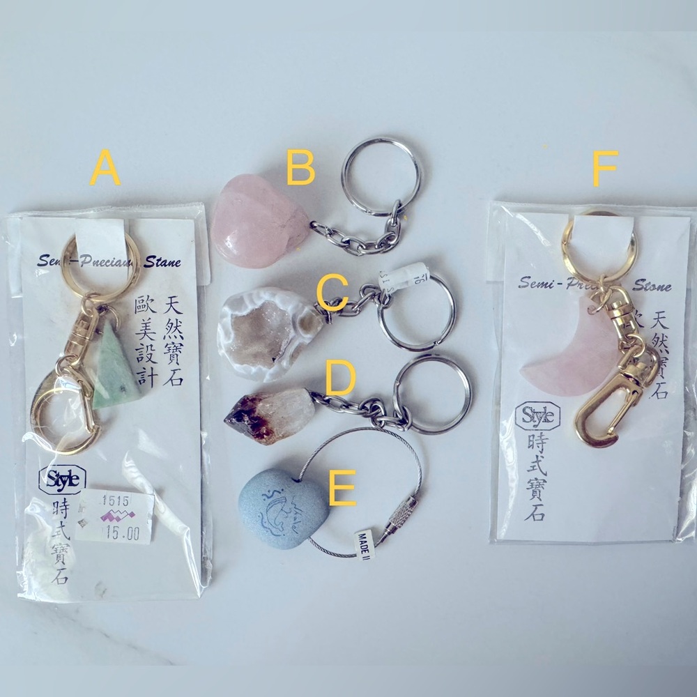 Natural stone keychains - all 6 for $5